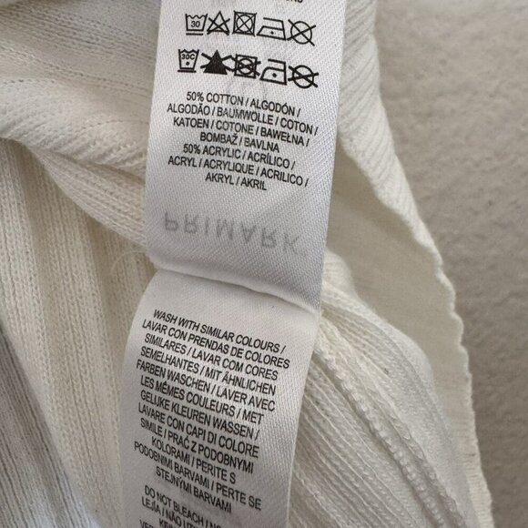 Primark Mock Neck Short Sleeve Sweater Off White Cream Size Large - Picture 4 of 6
